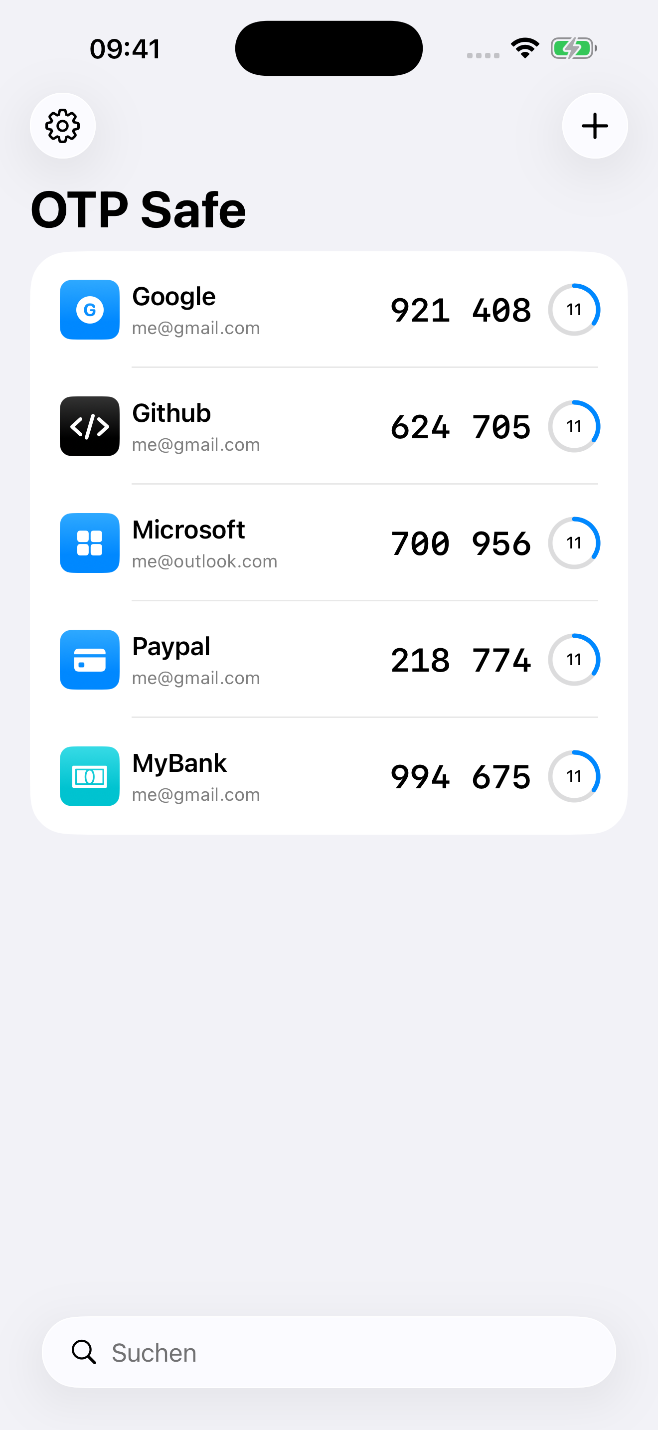 OTP Safe Account Liste